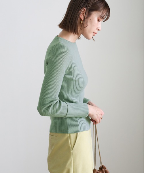 select MOCA（セレクトモカ）の「クル―ネックランダムリブデザインニット（ニット/セーター・レディース・アイボリー/ブルー/ブラック・FREE）」の8枚目の写真