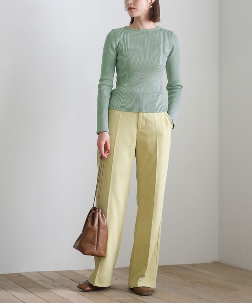 select MOCA（セレクトモカ）の「クル―ネックランダムリブデザインニット（ニット/セーター・レディース・アイボリー/ブルー/ブラック・FREE）」の4枚目の写真