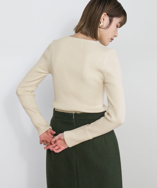select MOCA（セレクトモカ）の「クル―ネックランダムリブデザインニット（ニット/セーター・レディース・アイボリー/ブルー/ブラック・FREE）」の15枚目の写真