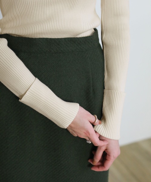 select MOCA（セレクトモカ）の「クル―ネックランダムリブデザインニット（ニット/セーター・レディース・アイボリー/ブルー/ブラック・FREE）」の14枚目の写真