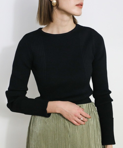 select MOCA（セレクトモカ）の「クル―ネックランダムリブデザインニット（ニット/セーター・レディース・アイボリー/ブルー/ブラック・FREE）」の16枚目の写真