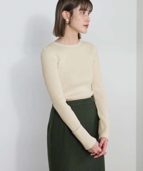 select MOCA（セレクトモカ）の「クル―ネックランダムリブデザインニット（ニット/セーター・レディース・アイボリー/ブルー/ブラック・FREE）」の13枚目の写真