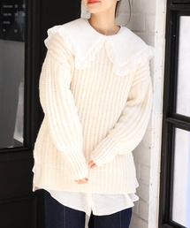 one after another NICE CLAUP | サイドスリット畦編みニット(ニット/セーター)