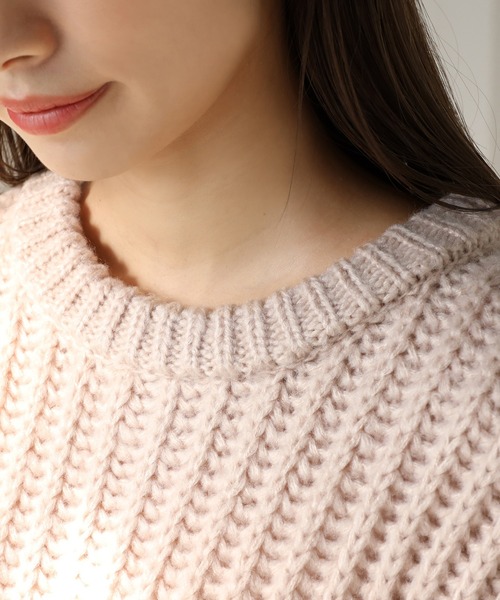 one after another NICE CLAUP（ワンアフターアナザーナイスクラップ）の「サイドスリット畦編みニット（ニット/セーター・レディース・オフホワイト/ブラック/ベージュ/グリーン系その他/サックスブルー・FREE）」の17枚目の写真