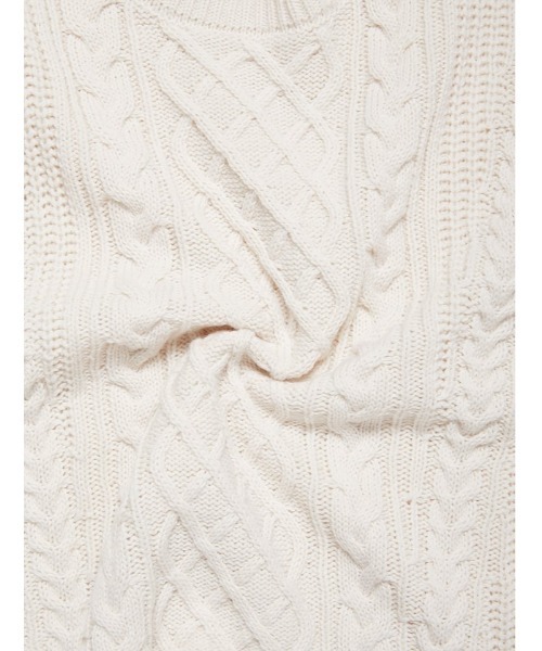fifth（フィフス）の「オーガンジードッキングケーブルニット（ニット/セーター・レディース・ブラック/ホワイト・MEDIUM）」の8枚目の写真