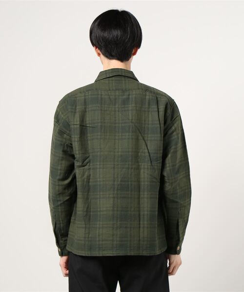 MANASTASH（マナスタッシュ）の「MANASTASH/マナスタッシュ DOBBY  OPEN COLLAR SHIRT（シャツ/ブラウス・メンズ・ベージュ/グリーン・LARGE/X-LARGE/MEDIUM）」の4枚目の写真