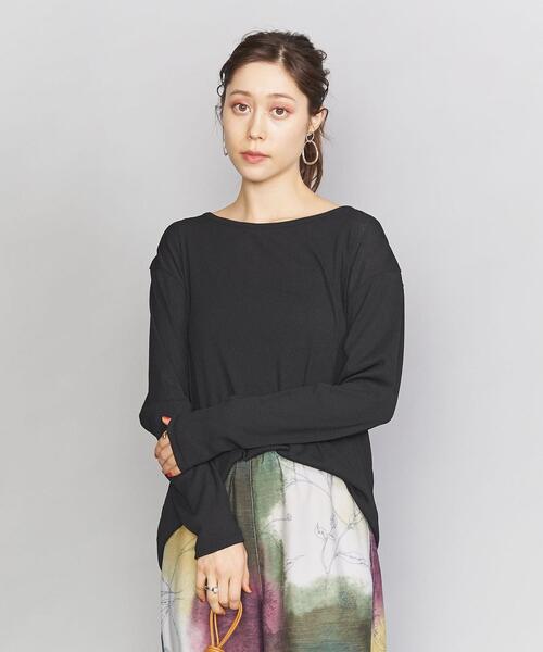 BEAUTY&YOUTH UNITED ARROWS（ビューティーアンドユースユナイテッドアローズ）の「BY ポリエステルバックシャーリングカットソー（Tシャツ/カットソー・レディース・ライトピンク/ブラック/ホワイト・FREE）」の3枚目の写真