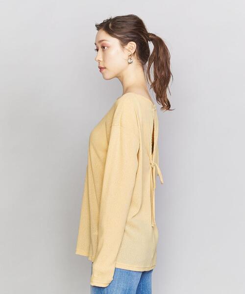 BEAUTY&YOUTH UNITED ARROWS（ビューティーアンドユースユナイテッドアローズ）の「BY ポリエステルバックシャーリングカットソー（Tシャツ/カットソー・レディース・ライトピンク/ブラック/ホワイト・FREE）」の5枚目の写真