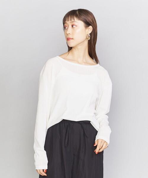 BEAUTY&YOUTH UNITED ARROWS（ビューティーアンドユースユナイテッドアローズ）の「BY ポリエステルバックシャーリングカットソー（Tシャツ/カットソー・レディース・ライトピンク/ブラック/ホワイト・FREE）」の9枚目の写真