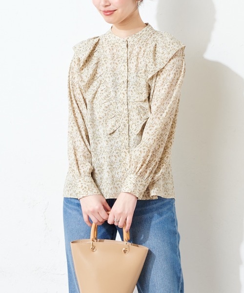 natural couture（ナチュラルクチュール）の「Vフリルディテールプチハイブラウス（シャツ/ブラウス・レディース・オフホワイト/ミント/その他1/その他2/その他4/その他3・FREE）」の14枚目の写真