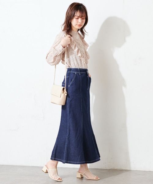 natural couture（ナチュラルクチュール）の「Vフリルディテールプチハイブラウス（シャツ/ブラウス・レディース・オフホワイト/ミント/その他1/その他2/その他4/その他3・FREE）」の20枚目の写真