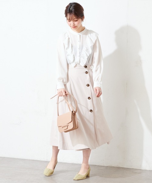 natural couture（ナチュラルクチュール）の「Vフリルディテールプチハイブラウス（シャツ/ブラウス・レディース・オフホワイト/ミント/その他1/その他2/その他4/その他3・FREE）」の19枚目の写真