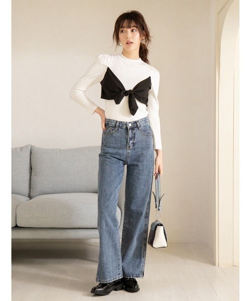 fifth(フィフス)の「サイドスリットストレートデニム(デニムパンツ・レディース・ブルー・SMALL/MEDIUM/LARGE)」の12枚目の写真