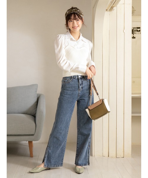 fifth(フィフス)の「サイドスリットストレートデニム(デニムパンツ・レディース・ブルー・SMALL/MEDIUM/LARGE)」の13枚目の写真