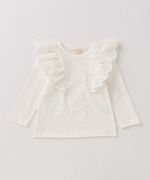 petit main（プティマイン）の「肩レースTシャツ（Tシャツ/カットソー・キッズ）」