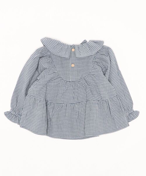 StompStamp（ストンプスタンプ）の「Coquette コケット　C131002 ﾗｯﾌﾙﾘﾎﾞﾝﾌﾞﾗｳｽ（シャツ/ブラウス・キッズ・ブルー・110cm/130cm/120cm/100cm/90cm/80ｃｍ）」の2枚目の写真