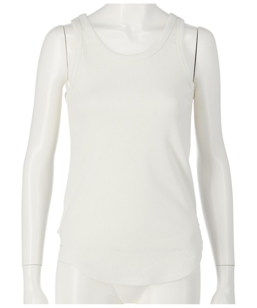 ANAP（アナップ）の「ラウンドヘムリブタンクトップ（タンクトップ・レディース・オフホワイト/ベージュ/スミクロ/イエロー/ブラック・FREE）」の17枚目の写真