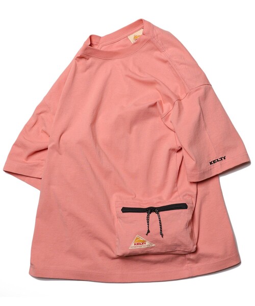 FREAK'S STORE（フリークスストア）の「WEB限定 KELTY×FREAK'S STORE/ケルティ 別注 サイドポケット クルーネックTシャツ/ビッグシルエット（Tシャツ/カットソー・メンズ・ホワイト/ブラック/オリーブ/サックスブルー/ラベンダー/グレイッシュベージュ/サーモンピンク・SMALL/MEDIUM/LARGE/X-LARGE）」の7枚目の写真