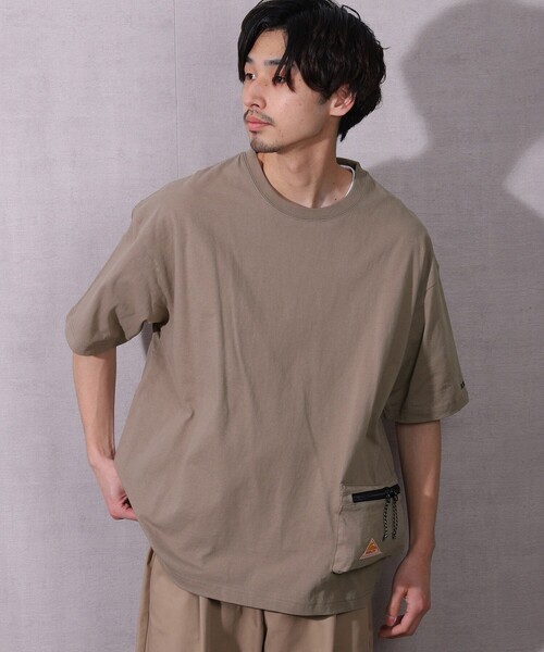 FREAK'S STORE（フリークスストア）の「WEB限定 KELTY×FREAK'S STORE/ケルティ 別注 サイドポケット クルーネックTシャツ/ビッグシルエット（Tシャツ/カットソー・メンズ・ホワイト/ブラック/オリーブ/サックスブルー/ラベンダー/グレイッシュベージュ/サーモンピンク・SMALL/MEDIUM/LARGE/X-LARGE）」の19枚目の写真