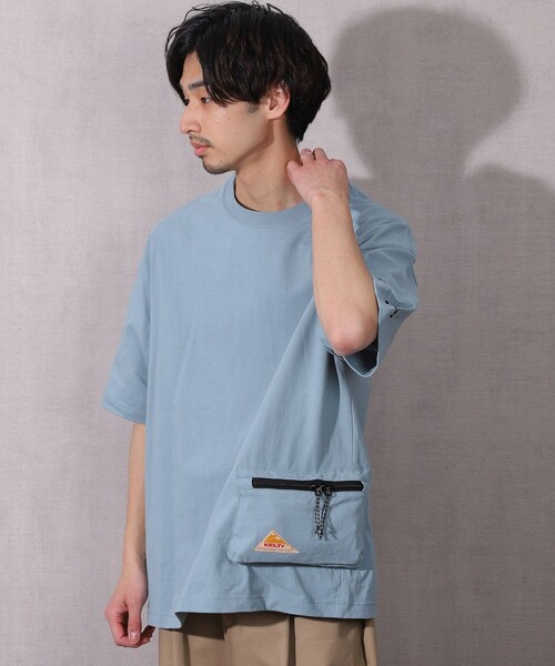 FREAK'S STORE（フリークスストア）の「WEB限定 KELTY×FREAK'S STORE/ケルティ 別注 サイドポケット クルーネックTシャツ/ビッグシルエット（Tシャツ/カットソー・メンズ・ホワイト/ブラック/オリーブ/サックスブルー/ラベンダー/グレイッシュベージュ/サーモンピンク・SMALL/MEDIUM/LARGE/X-LARGE）」の8枚目の写真