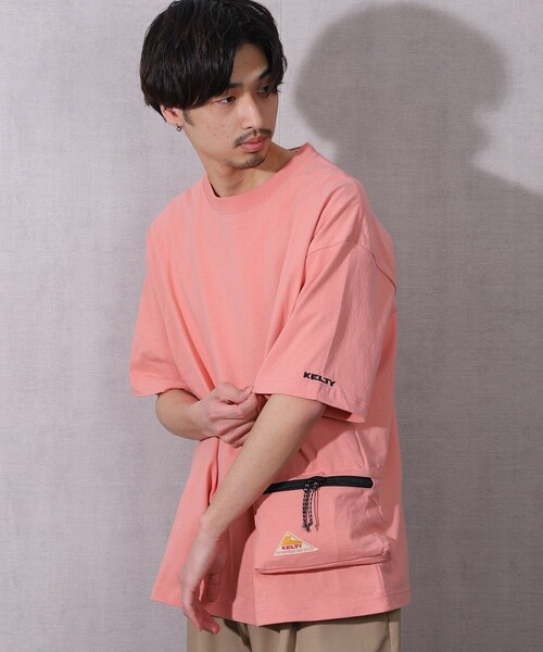 FREAK'S STORE（フリークスストア）の「WEB限定 KELTY×FREAK'S STORE/ケルティ 別注 サイドポケット クルーネックTシャツ/ビッグシルエット（Tシャツ/カットソー・メンズ・ホワイト/ブラック/オリーブ/サックスブルー/ラベンダー/グレイッシュベージュ/サーモンピンク・SMALL/MEDIUM/LARGE/X-LARGE）」の22枚目の写真