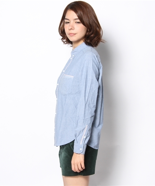 CIAOPANIC（チャオパニック）の「【Ciaopanic】セルビッチシャンブレーSH（シャツ/ブラウス・レディース・ホワイト/ライトブルー・FREE）」の4枚目の写真