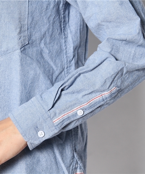 CIAOPANIC（チャオパニック）の「【Ciaopanic】セルビッチシャンブレーSH（シャツ/ブラウス・レディース・ホワイト/ライトブルー・FREE）」の7枚目の写真