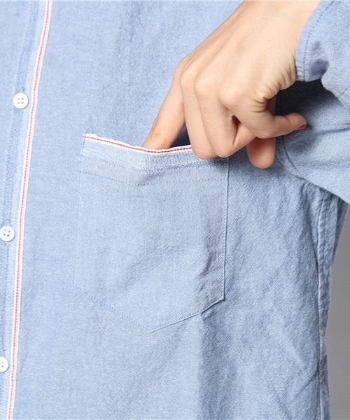 CIAOPANIC（チャオパニック）の「【Ciaopanic】セルビッチシャンブレーSH（シャツ/ブラウス・レディース・ホワイト/ライトブルー・FREE）」の9枚目の写真