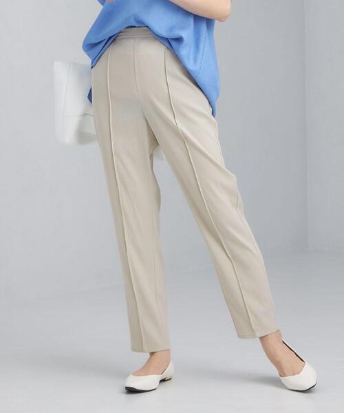 green label relaxing（グリーンレーベルリラクシング）の「FFC キュプラ / Ny ラチネ ストレッチ パンツ（その他パンツ・レディース・ブラック/ナチュラル/ライム/パープル・38/36/34）」の2枚目の写真