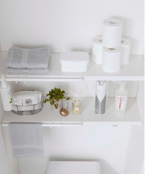 tower（タワー）の「tower（タワー)伸縮 つっぱり棒用棚板  L（収納グッズ・レディース・ホワイト/ブラック・ONESIZE）」の17枚目の写真