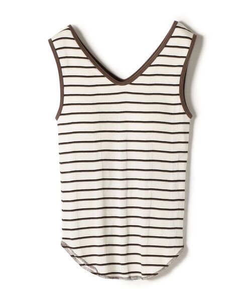 SHIPS（シップス）の「【SHIPS別注】miller:カップVネックタンク（タンクトップ・レディース・ブラウン/オフホワイト/グリーン・ONE SIZE）」の11枚目の写真
