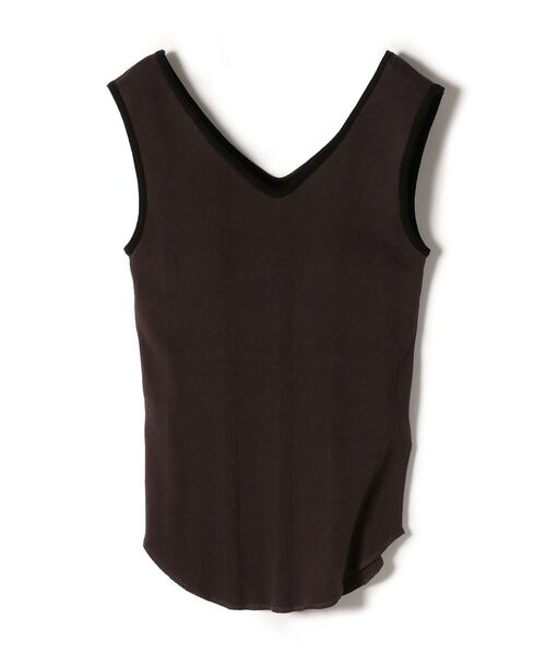 SHIPS（シップス）の「【SHIPS別注】miller:カップVネックタンク（タンクトップ・レディース・ブラウン/オフホワイト/グリーン・ONE SIZE）」の6枚目の写真
