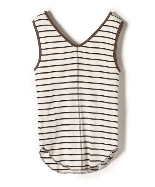 SHIPS（シップス）の「【SHIPS別注】miller:カップVネックタンク（タンクトップ・レディース・ブラウン/オフホワイト/グリーン・ONE SIZE）」の5枚目の写真