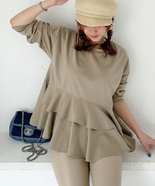 M y u（ミュー）の「ティアードフリル プルオーバー（Tシャツ