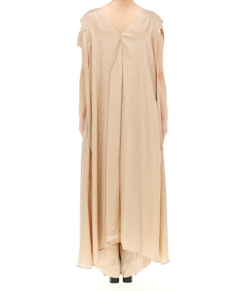 RITO(リト)の「RITO キュプラビスコースジャガードVネックドレス(ワンピース・レディース・ベージュ・38/36)」の6枚目の写真