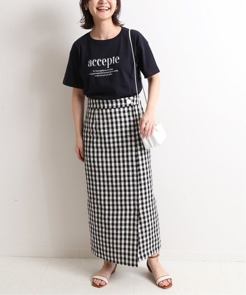 SLOBE IENA(スローブイエナ)の「リネンラップスカート【手洗い可能】◆(スカート・レディース・ブラック/ピンク/ブラック系その他・40/38/36)」の21枚目の写真