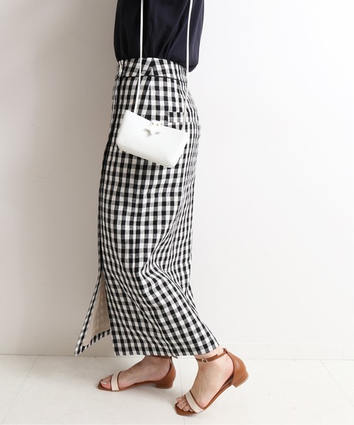 SLOBE IENA(スローブイエナ)の「リネンラップスカート【手洗い可能】◆(スカート・レディース・ブラック/ピンク/ブラック系その他・40/38/36)」の22枚目の写真