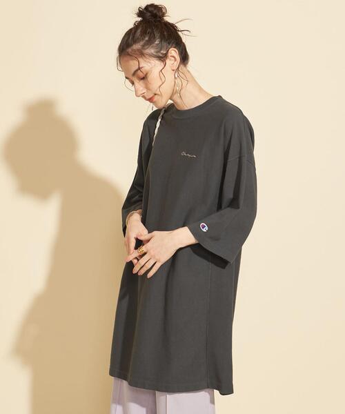 Champion（チャンピオン）の「【別注】＜Champion（チャンピオン）＞リバースウィーブワンピース 21SS（ワンピース・レディース・ホワイト/ダークグレー/モカ・M）」の10枚目の写真