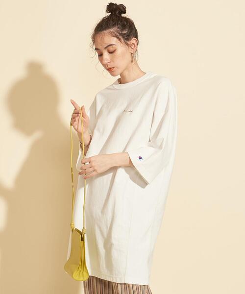 Champion（チャンピオン）の「【別注】＜Champion（チャンピオン）＞リバースウィーブワンピース 21SS（ワンピース・レディース・ホワイト/ダークグレー/モカ・M）」の15枚目の写真