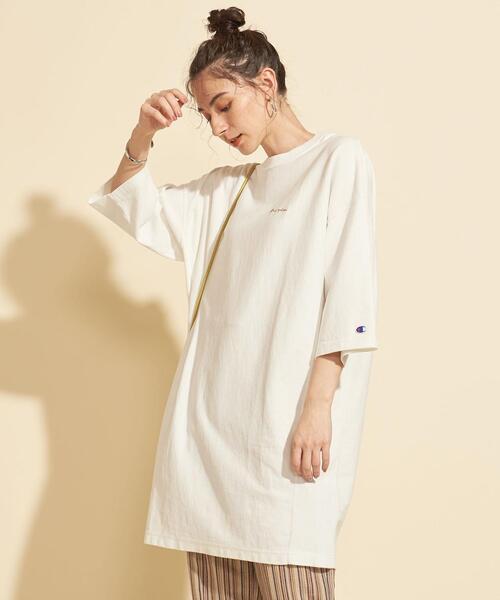 Champion（チャンピオン）の「【別注】＜Champion（チャンピオン）＞リバースウィーブワンピース 21SS（ワンピース・レディース・ホワイト/ダークグレー/モカ・M）」の16枚目の写真