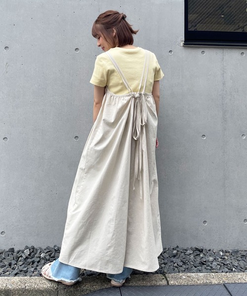 frunco(フランコ)の「リネンライクキャミワンピ(ワンピース・レディース・ベージュ/イエロー/オレンジ/アイボリー・FREE)」の2枚目の写真