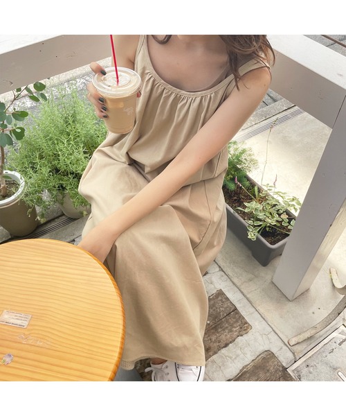 frunco(フランコ)の「リネンライクキャミワンピ(ワンピース・レディース・ベージュ/イエロー/オレンジ/アイボリー・FREE)」の20枚目の写真