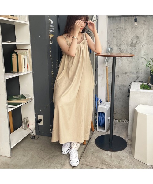 frunco(フランコ)の「リネンライクキャミワンピ(ワンピース・レディース・ベージュ/イエロー/オレンジ/アイボリー・FREE)」の21枚目の写真