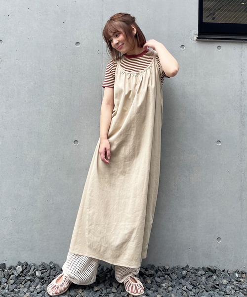 frunco(フランコ)の「リネンライクキャミワンピ(ワンピース・レディース・ベージュ/イエロー/オレンジ/アイボリー・FREE)」の15枚目の写真