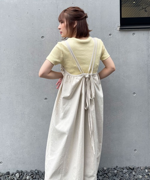 frunco(フランコ)の「リネンライクキャミワンピ(ワンピース・レディース・ベージュ/イエロー/オレンジ/アイボリー・FREE)」の8枚目の写真