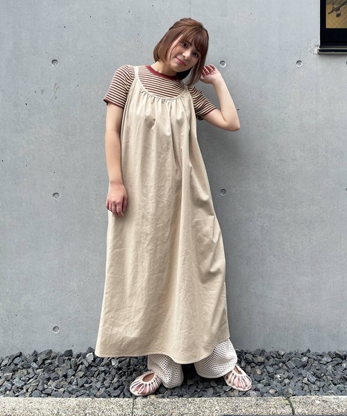 frunco(フランコ)の「リネンライクキャミワンピ(ワンピース・レディース・ベージュ/イエロー/オレンジ/アイボリー・FREE)」の16枚目の写真