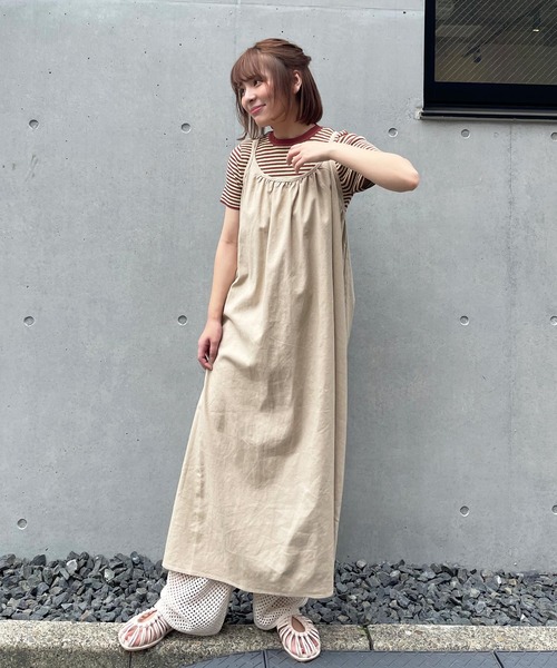 frunco(フランコ)の「リネンライクキャミワンピ(ワンピース・レディース・ベージュ/イエロー/オレンジ/アイボリー・FREE)」の17枚目の写真