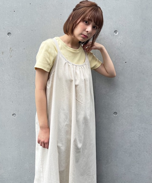 frunco(フランコ)の「リネンライクキャミワンピ(ワンピース・レディース・ベージュ/イエロー/オレンジ/アイボリー・FREE)」の11枚目の写真