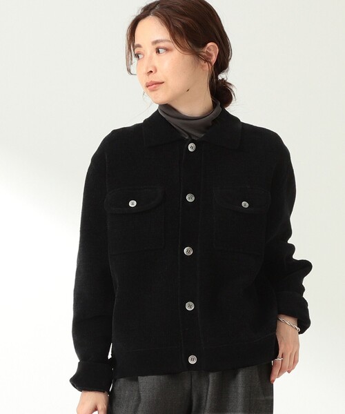 Demi-Luxe BEAMS(デミルクス ビームス)の「BATONER / 別注 コーデュロイ カーディガン(カーディガン/ボレロ・レディース・ブラック/ブラウン・ONE SIZE)」の3枚目の写真