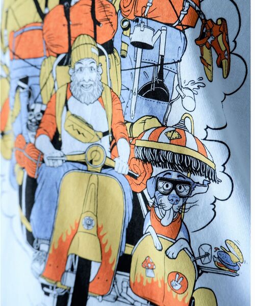 MANASTASH(マナスタッシュ)の「MANASTASH/マナスタッシュ Ws BENLAMB VESPA TEE ベンラムT(Tシャツ/カットソー・レディース・ブラック/ホワイト・MEDIUM)」の4枚目の写真